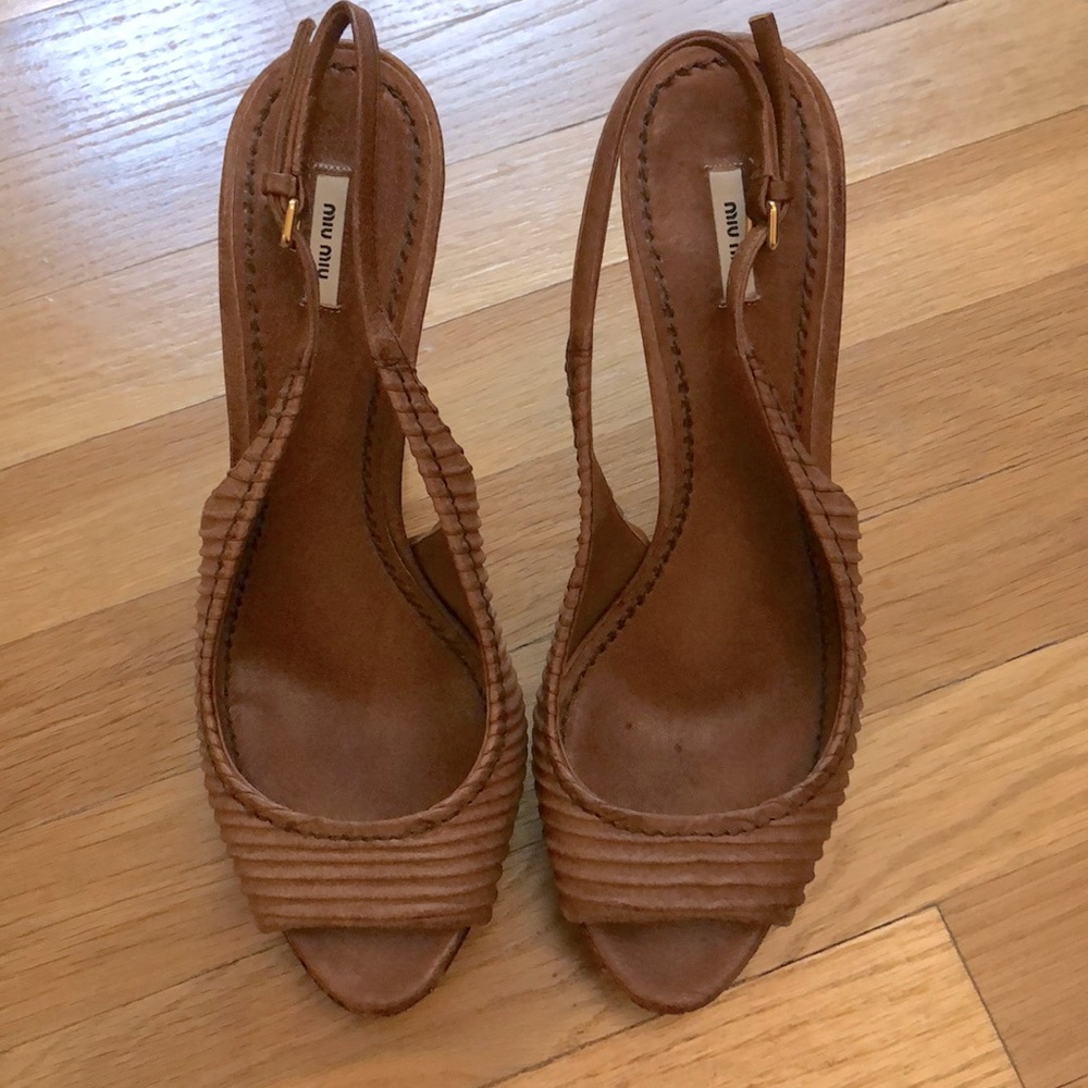 Like New Miu Miu Platform Sandals. Size 39. - image 1